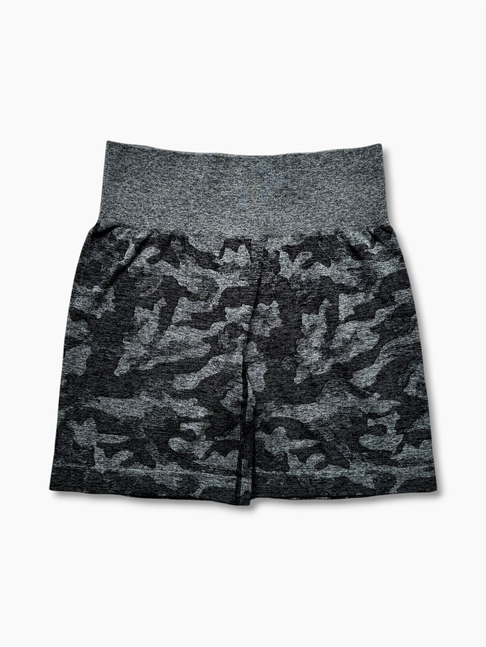 NVGTN Camo Seamless Shorts M Black Gray High Rise Biker Workout